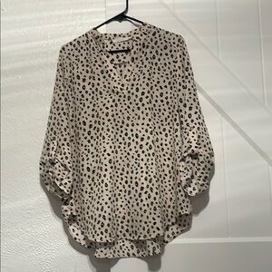 Leopard Print V-Neck Blouse